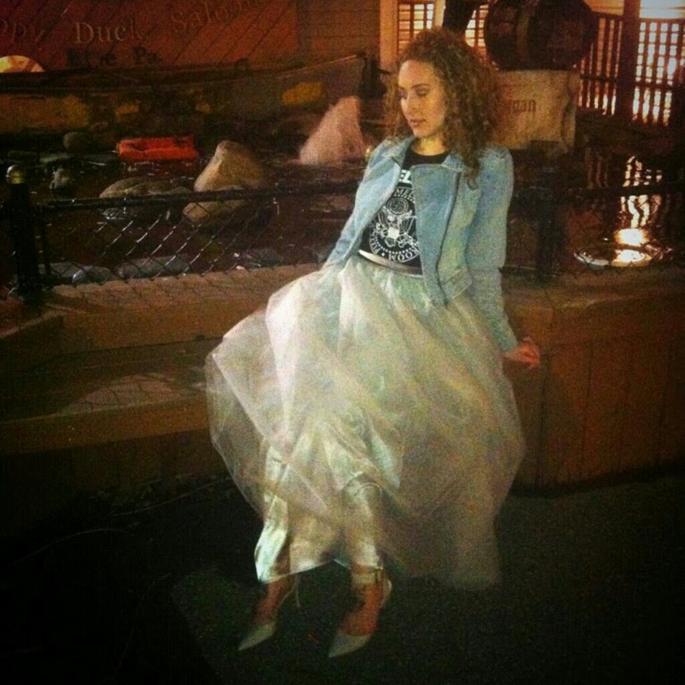 Nasty Gal Silver Tulle Skirt